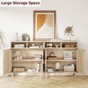 GustoWave Rattan Storage Cabinet, Farmhouse Natural Rattan Door Buffet Cabinet with Storage, Sideboard Console for Kitchen - 3 of 4