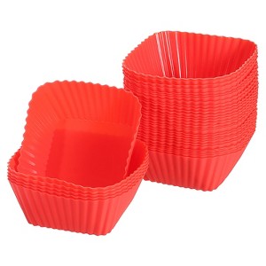 Unique Bargains Silicone Flower Shaped Reusable Cupcake Baking Cups 2.75 Inch - 1 of 4