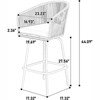 RISOKEYS Outdoor Bar Stools Set - Set of 2 Patio Bar Stools with Armrests, All Weather Rattan Bar Chairs with Backrest for Backyard, Garden - Grey - 3 of 4