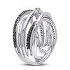 EVERLY JEWELRY |Sterling Silver 1/3 CT TW Black and White Diamond Fashion Ring Black Rhodium Plated - 2 of 4
