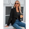 Women's Casual Blazer Draped Open Front Long Sleeve Blazers Shawl Collar Jacket Suts Cinched Blazer - 3 of 4