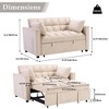 Bestier Multi-functional Sofa Bed with Cup Holder and USB Port, Beige - 3 of 4