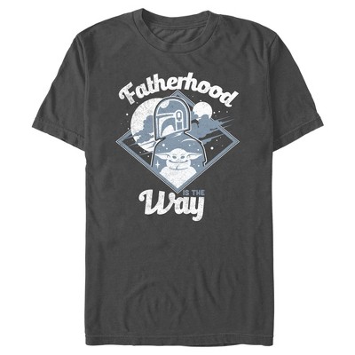Men's Star Wars The Mandalorian Father's Day Mando Fatherhood is the Way  T-Shirt - Charcoal - Large