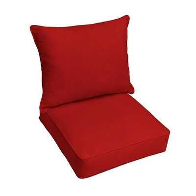 Sunbrella Canvas Jockey Red Indoor Outdoor Deep Seat Chair Cushion Corded