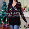 Women's Christmas Cardigan - Festive Knit Open Front Sweater with Holiday Patterns, Soft Long Sleeve Cozy Wrap for Xmas Party - 3 of 4