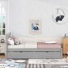 Twin Size Platform Bed With Trundle, Hollow Headboard Platform Bed, Wooden Slats Support, No Box Spring Needed, Easy Assembly - 4 of 4