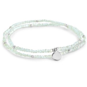 SHINE by Sterling Forever Mint Beaded Disk Stretch Bracelet Silver - 1 of 3