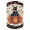 Earth Rugs Farmhouse Autumn Coaster 5"x5" Rustic Black Cat & Pumpkin Jute Mat - 3 of 3