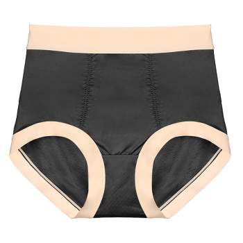Agnes Orinda Women's Mid-Rise Lace Trim Brief Seamless Underwear Black S