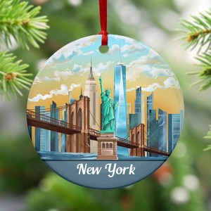 New York Christmas Ornament 2025 - Ceramic Ornaments for Tree Decorations - Christmas Decortions Indoor, - 1 of 3