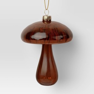 Christmas Glass Brown Mushroom Ornament - Wondershop™ - 1 of 3