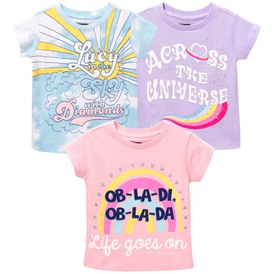Lyrics by Lennon and McCartney Girls 3 Pack Graphic T-Shirts Toddler