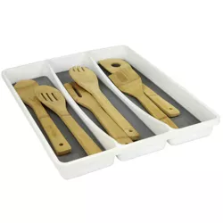 Home Basics Utensil Tray with Rubber Lined Compartments