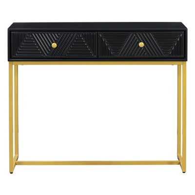 VYNXARIA Console Tables - Modern Sleek Design with Storage, Black Finish for Living Room and Entryway