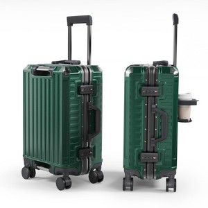 SUGIFT 20"/28" Zipperless Luggage, ABS+PC Hard Shell Suitcases with Spinner Wheels TSA Approved Aluminum Frame Luggage with Cup Holder - 1 of 4