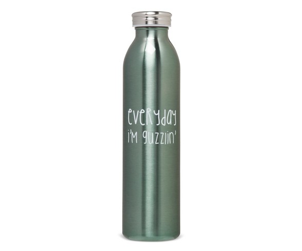 20oz Stainless Steel Insulated Retro Water Bottle - Aqua Metallic