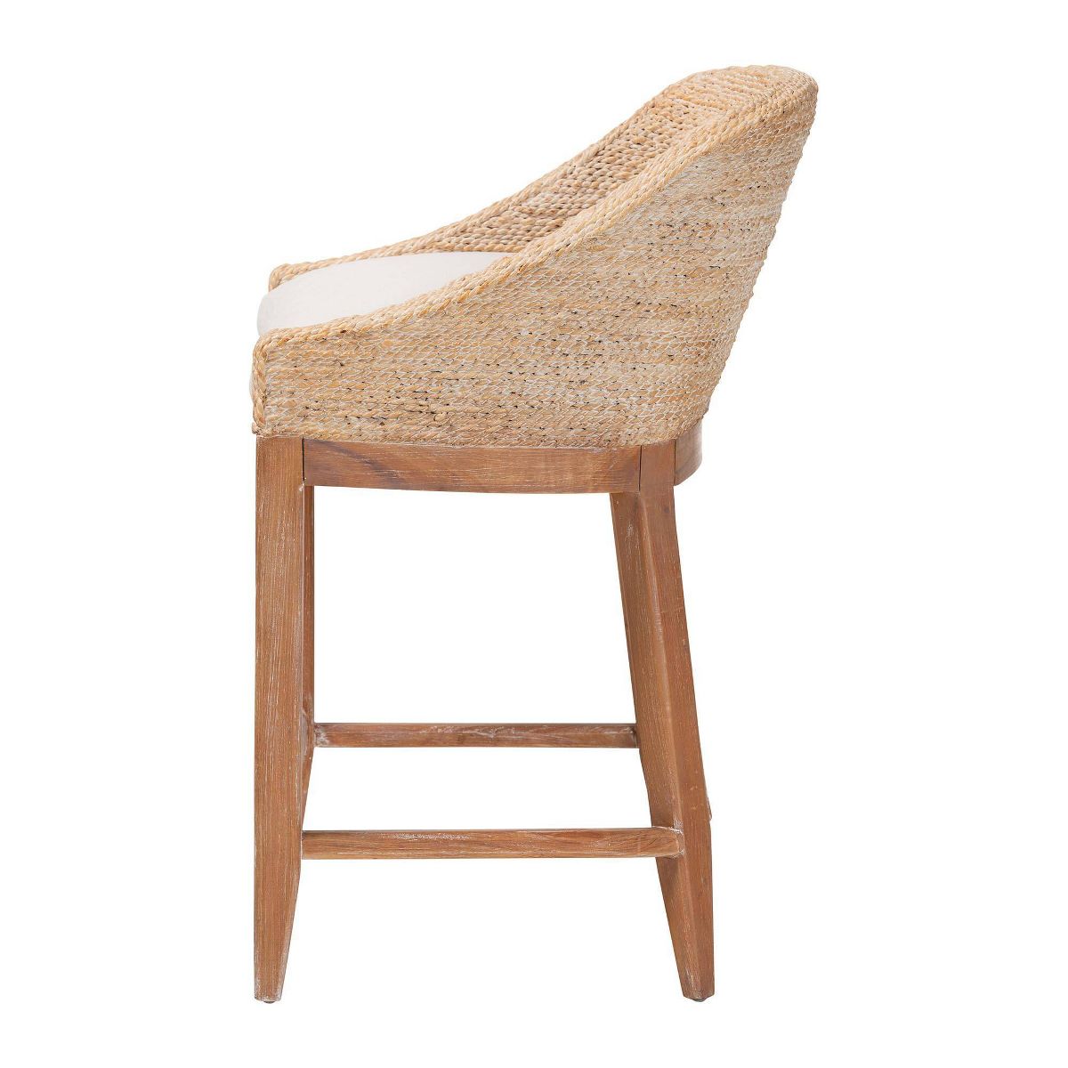 bali & pari Jasper Seagrass Counter Stool with Mahogany Wood Frame White Wash - thumbnail 8