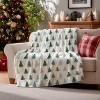 Lomsoe Green Christmas Trees Print Flannel Blanket - All Seasons Soft and Warm Throw Blanket for Napping, Camping, Travel, Office - 3 of 4