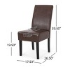 Coolbibila Modern Design PU Leather Dining Room Chairs Set of 2,PU Leather High Back And Solid Rubber Wood Legs Farmhouse Dining Chair - 4 of 4