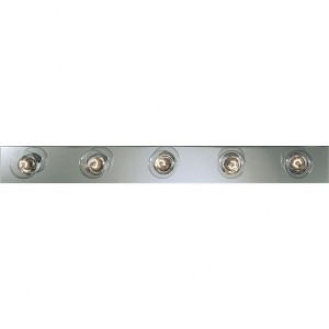 Progress Lighting Broadway 5-Light Bath Strip, Polished Chrome, Steel, Up/Down Mounting, Shade Included - 1 of 2