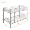 NicBex Twin Over Twin Bunk Bed with Fence and Ladder,Metal Loft Bed with Detachable Design for Bedroom,Convertible into 2 Beds,White/Black/Silver - 3 of 4