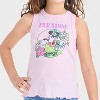 Girls' Minnie Mouse Ribbed Ruffle Hem Tank Top - Light Pink - 2 of 4