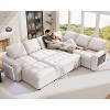 Vipbear 7-seater U-shaped sofa, Modular sofa bed, with pull-out bed, reclining backrest, storage cabinet, tool-free assembly, snow velvet - 2 of 4