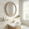 Spassway Decorative Round Wood Mirror with Bead Rustic Farmhouse Circle Mirrors for Wall Decor Living Room Entryway Bathroom Over Sink - 2 of 4
