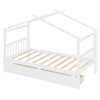 Okak Twin/Full Size House Bed Frame with 2 Storage Drawers,Solid Wood Platform Bed for Kids Room,Bedroom - 3 of 4