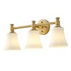 Dewdrop Minimalist Vanity Light Wall Lights, 3-Light Antique Brass with Opal Glass For Powder Room - 2 of 4