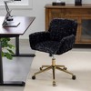 35.4"Furniture Office Chair,Artificial rabbit hair Home Office Chair with Golden Metal Base,Pink - 4 of 4