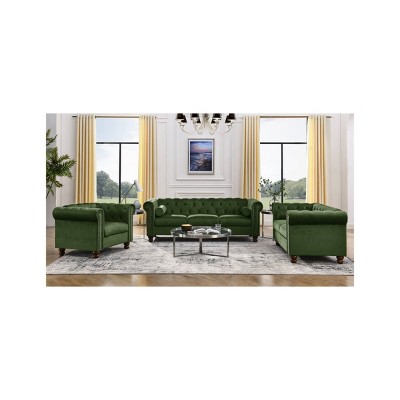 Classic Traditional Upholstered Sofa,Chesterfield Tufted Couch with High-Tech Fabric Surface-The Pop Home