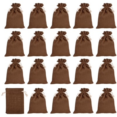 Unique Bargains Durable Large Capacity Coin Sacks Bag with Drawstring 20 Pcs