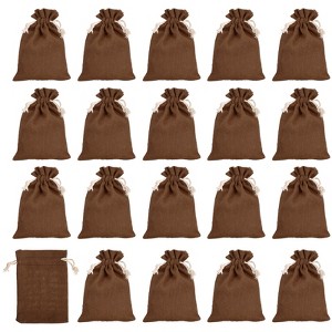 Unique Bargains Durable Large Capacity Coin Sacks Bag with Drawstring 20 Pcs - 1 of 4