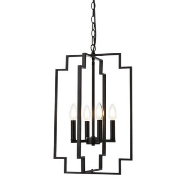 Rosenfeld Black Metal 4-Light Adjustable Pendant