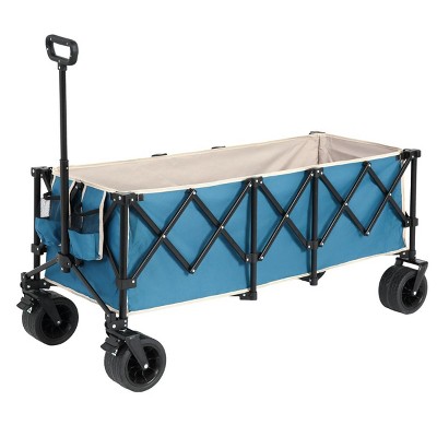 YONWAY Extra Long 300L Wagon Cart Collapsible,220LB Weight Capacity with Big All-Terrain Wheels, Utility Carts for Groceries,Shopping,Camping
