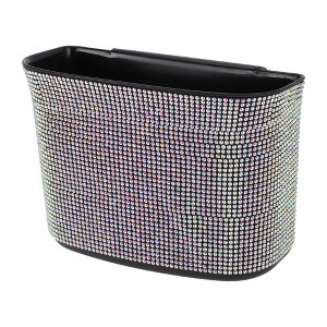 Unique Bargains Car Trash Can Hanging Car Door Rhinestone Plastic Trash Bin Assorted Color 1pcs - 1 of 4