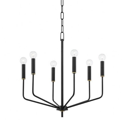 Mitzi Bailey 6 - Light Chandelier in  Aged Brass/Soft Black