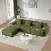 VASIP 113" Modern L-Shaped 3-Seater Sectional Sofa with Ottoman, Beige Corduroy Upholstery Deep Seat Couch for Living Room,No Assembly - 2 of 4