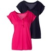 Women's 2 Pk Ruffle Hem Tops - LASCANA - 4 of 4
