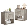 Density Board Bedside Table with Wave Pattern, Durable Construction, Modern Design, Space-Saving, Easy Assembly - 2 of 4