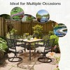 Costway 2PCS Patio 360° Swivel Dining Chairs Lattice Rocker Cushioned Armrest - 4 of 4