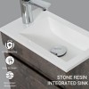 SEVOBAL Bathroom Storage Cabinets, Wall-Mounted Small Bathroom Storage Vanity Cabinet, Top Basin and Soft Close Doors, Gray, 15.75"*8.66"*20.94" - 3 of 4