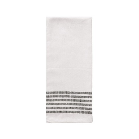 Hand woven Striped Kitchen Towels | Black & Gray