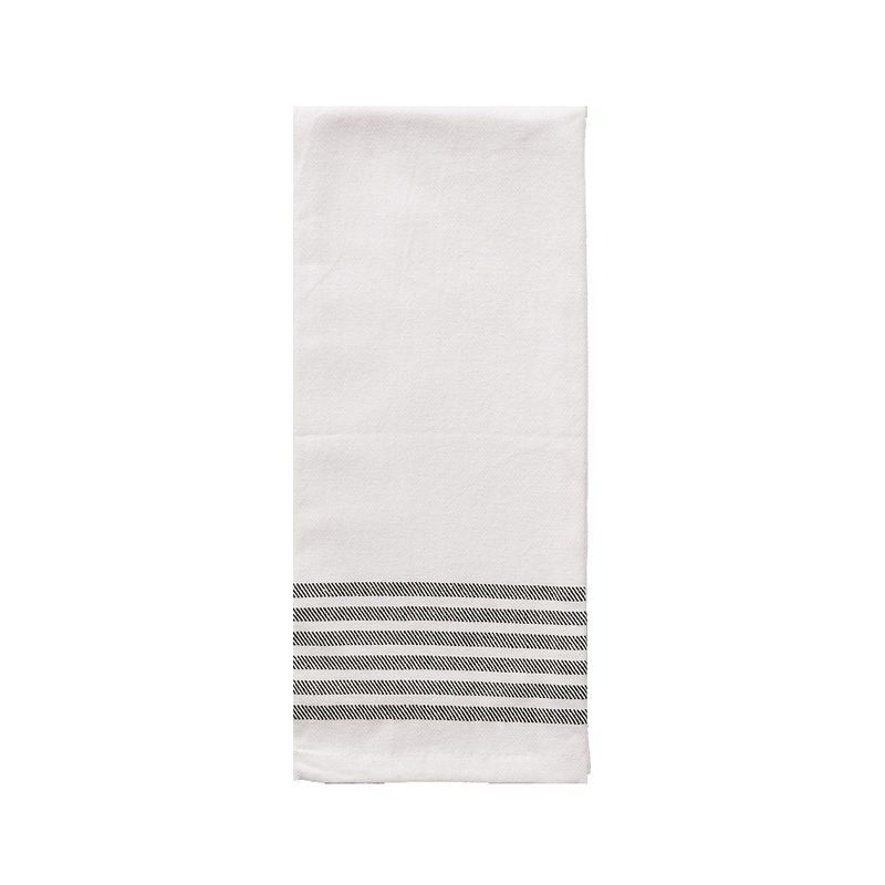 Sweet Water Decor Six Horizontal Black Stripe Hand Towel - 18x32", 1 of 6