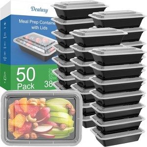 50 Pack Meal Prep Containers Reusable with Lids, Sturdy Leakproof & Food Safe - 1 of 4