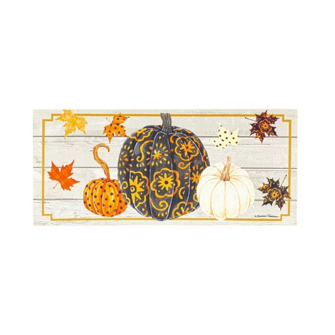 Evergreen Patterned Pumpkins And Leaves Sassafras Indoor Outdoor Switch ...