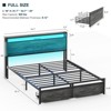 Aheaplus Platform Bed with Hidden Drawers, Storage Headboard, LED Light, and Charge Station - 4 of 4