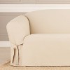 Heavy Weight Cotton Canvas Sofa Slipcover Natural - Sure Fit - 3 of 4