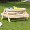 vidaXL Picnic Table Natural wood color Solid Pine Wood - 2 of 4